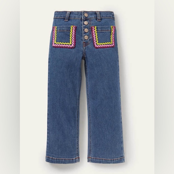 Mini Boden Other - Mini Boden Girls Rickrack Patch Pocket Jeans - Size 9